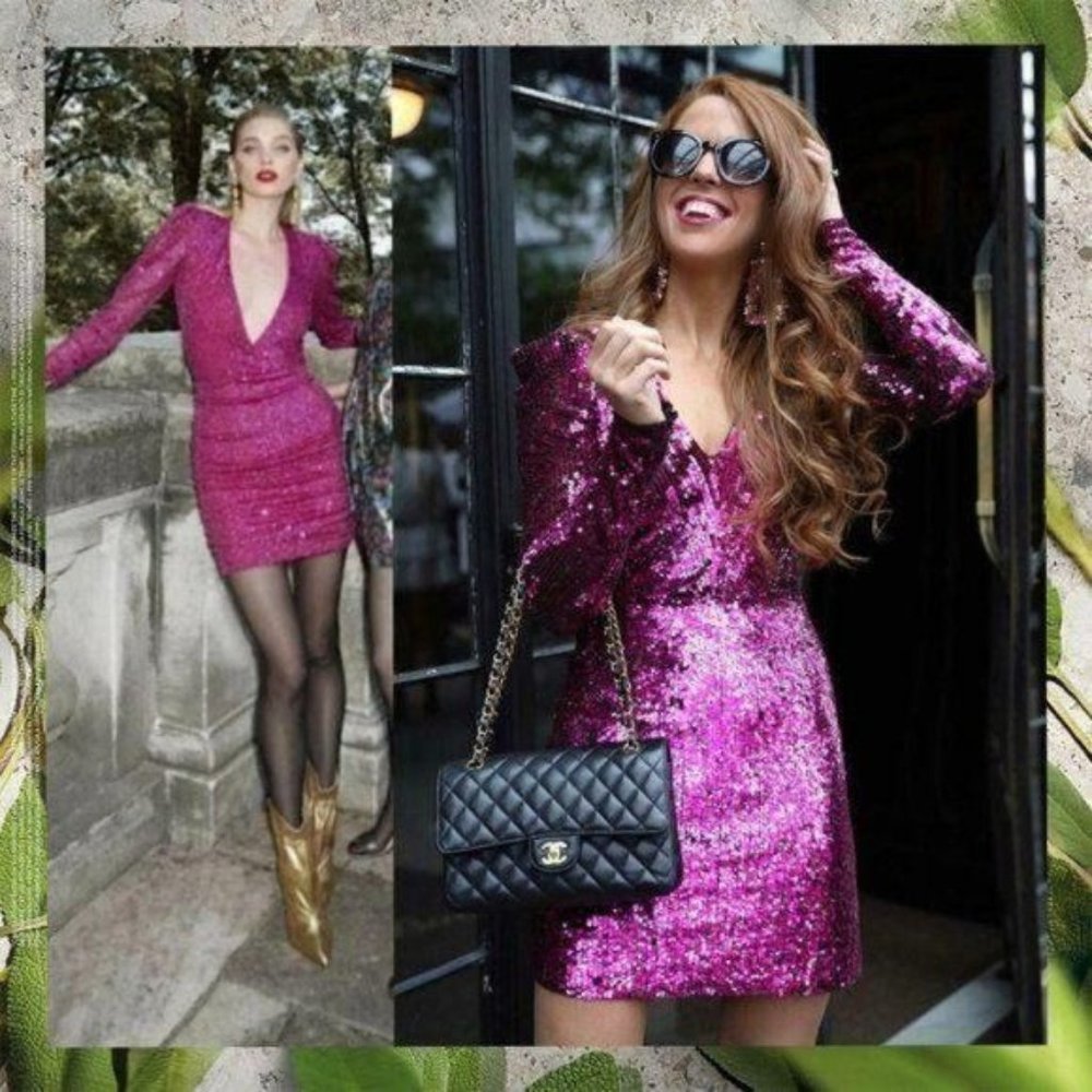 Parker Fuchsia Sequin Mini Dress